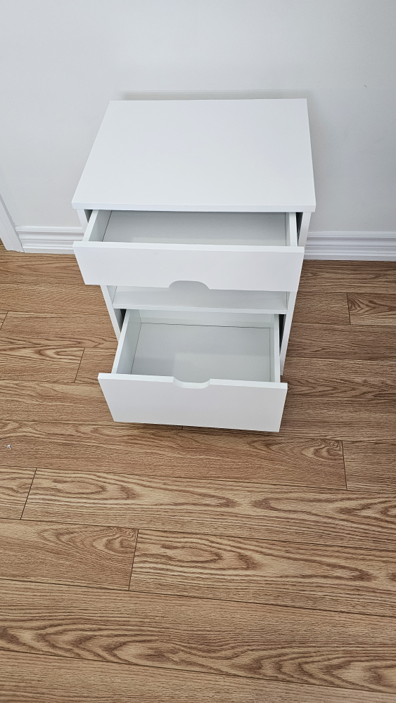 White Nightstand with Drawers - photo 4