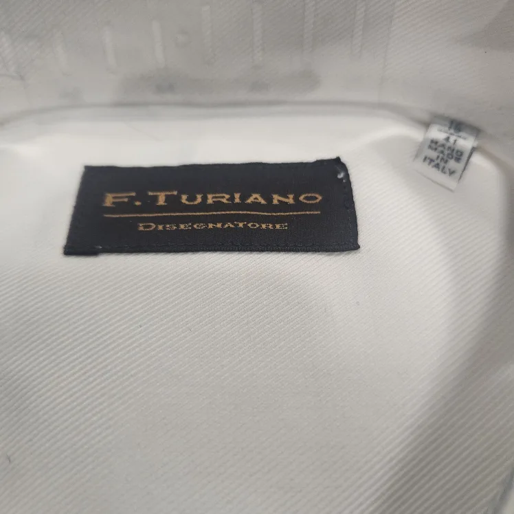 F.Turiano Men's White Dress Shirt - Size 16 1/2 - Made in Italy image indicator(3)