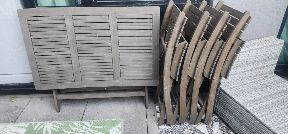 Outdoor Foldable Patio Table and 4 Chairs Set image indicator(3)