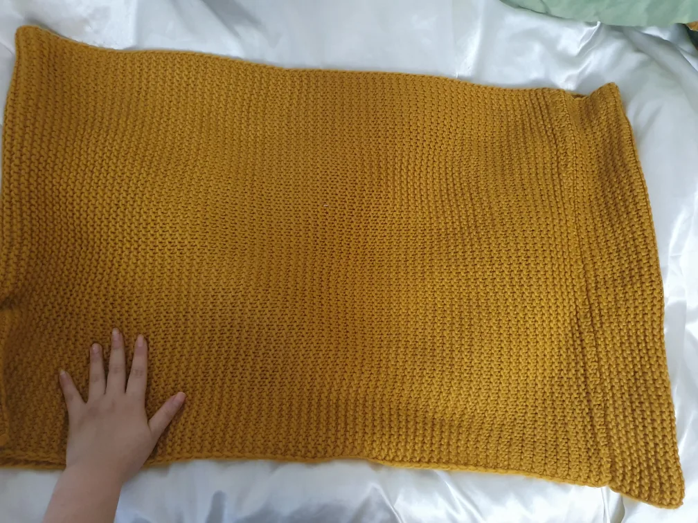 Large Mustard Yellow Knit Infinity Scarf thumbnail