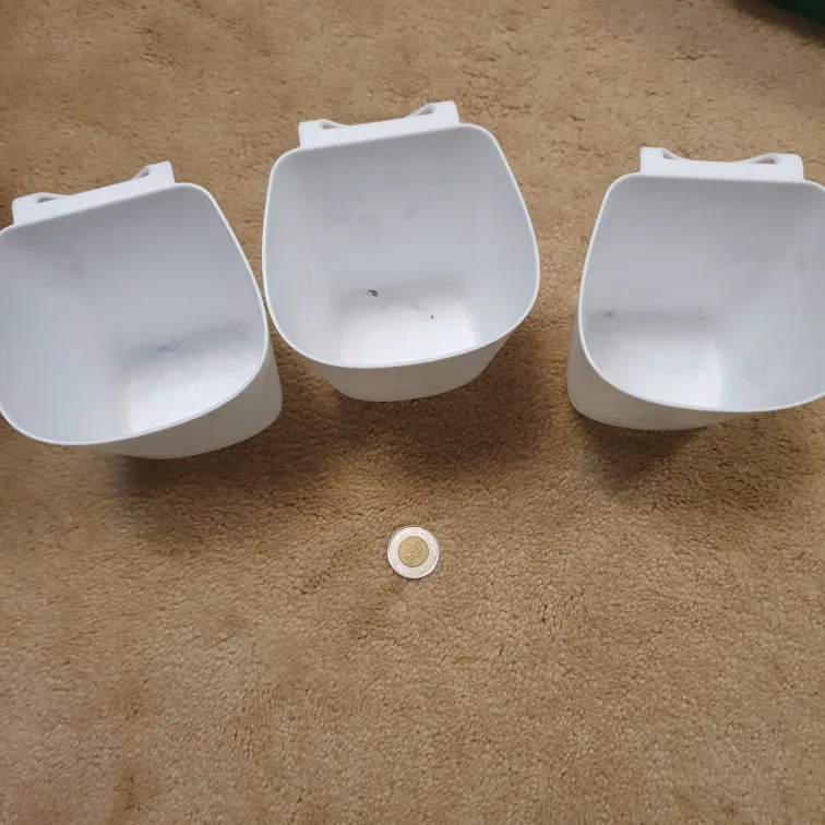Three White Plastic Containers with Handles for bin thumbnail