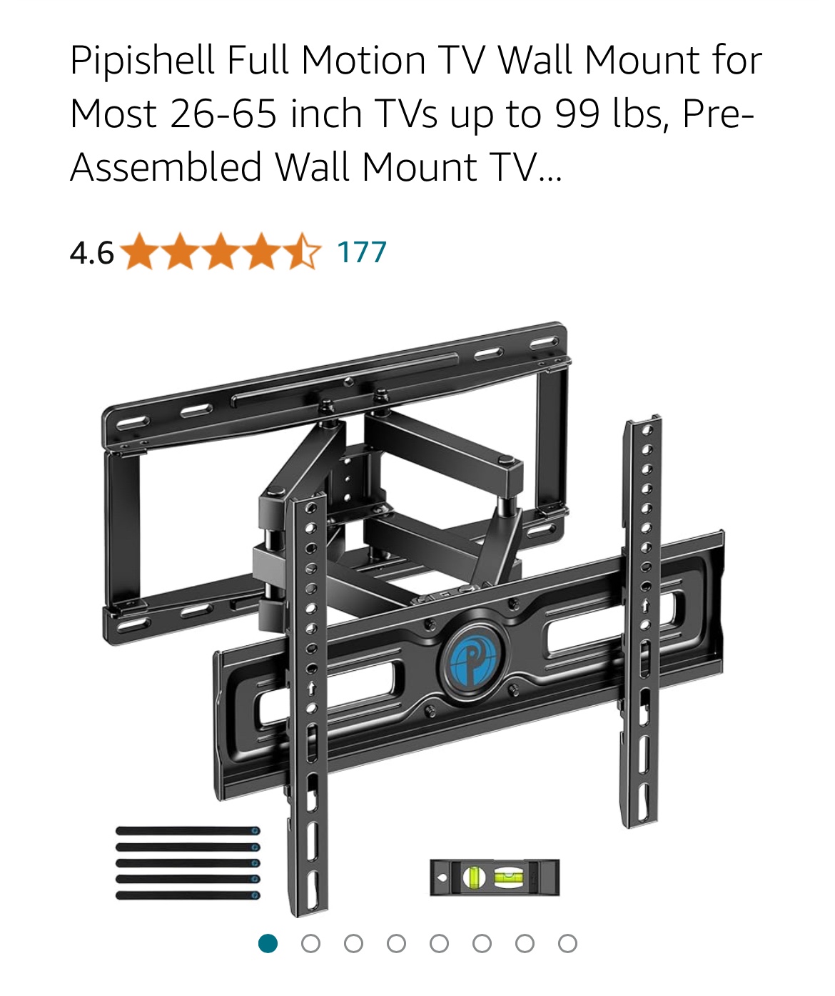 Pipishell Full Motion TV Wall Mount for 26-65 inch TVs