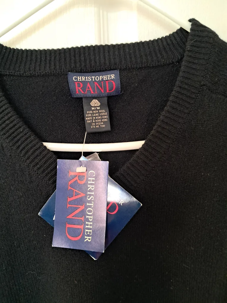 Men's Christopher Rand Black V-Neck Sweater image indicator(3)