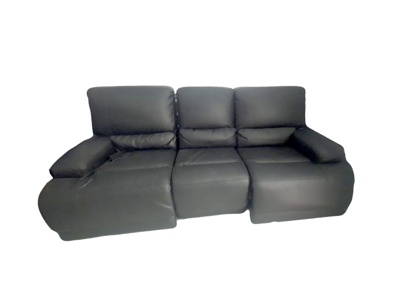 Black Leather Reclining Sofa