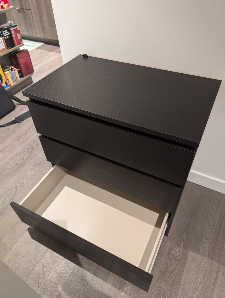 Black Ikea 3 Drawer Dresser