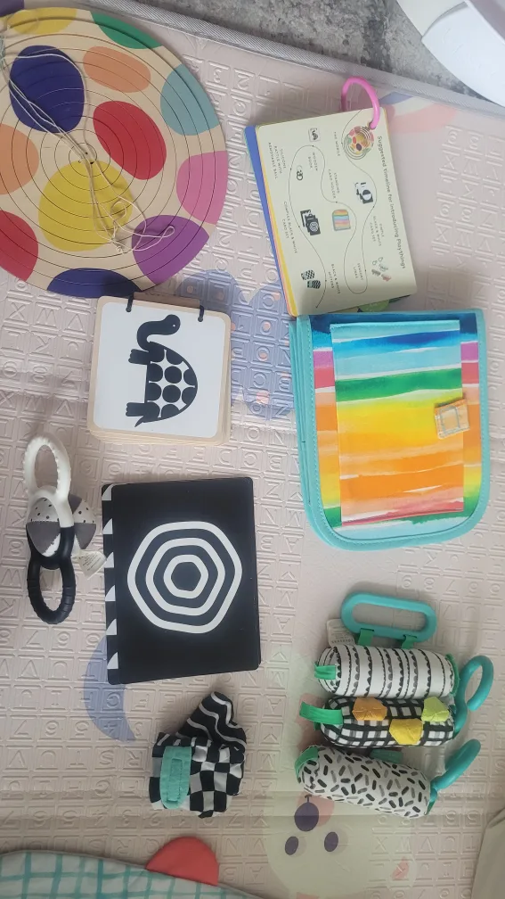0-12 weeks Baby Plaything Set - Sensory Toys, Books & More! image indicator(3)
