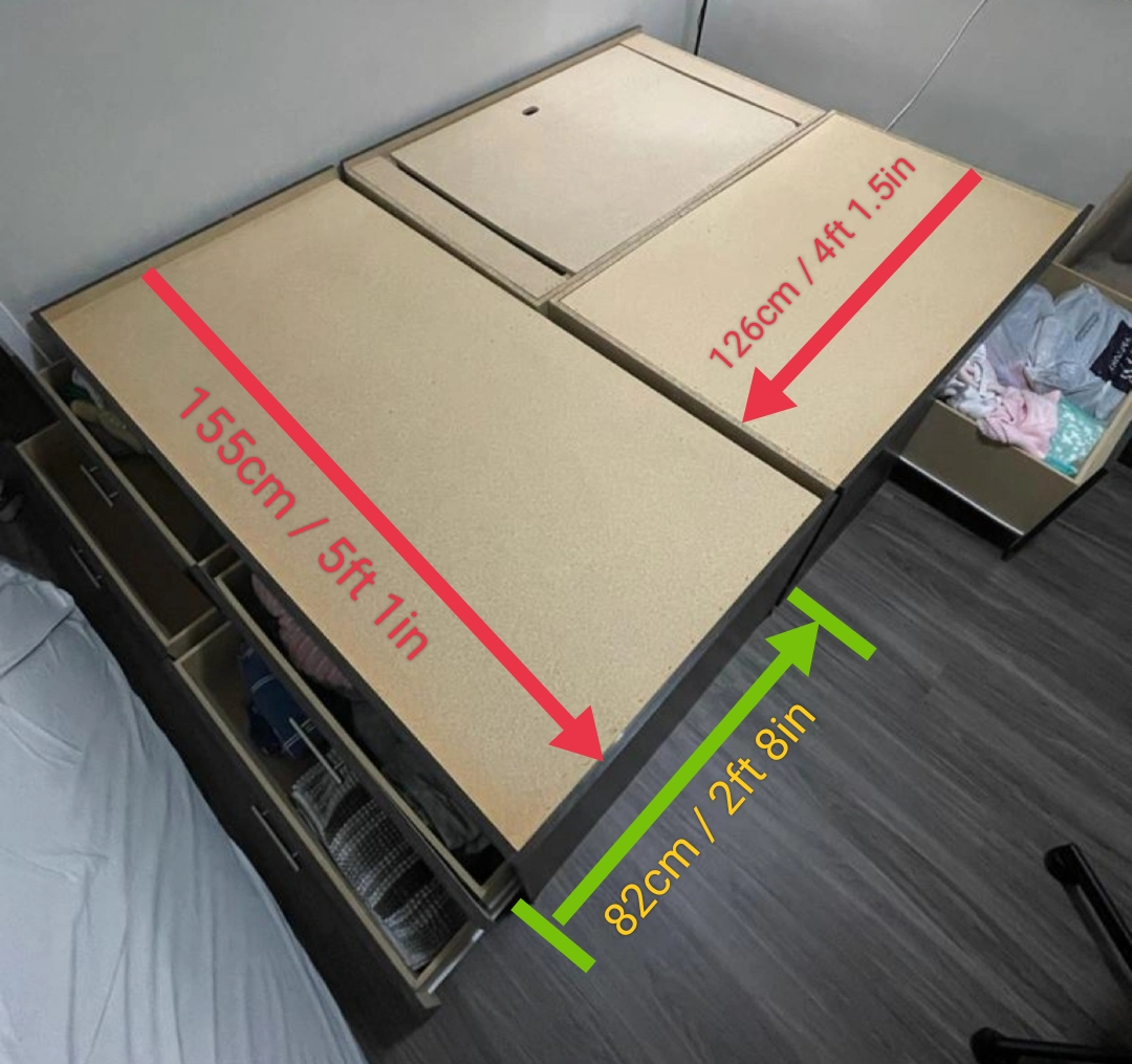Queen storage bed with headboard