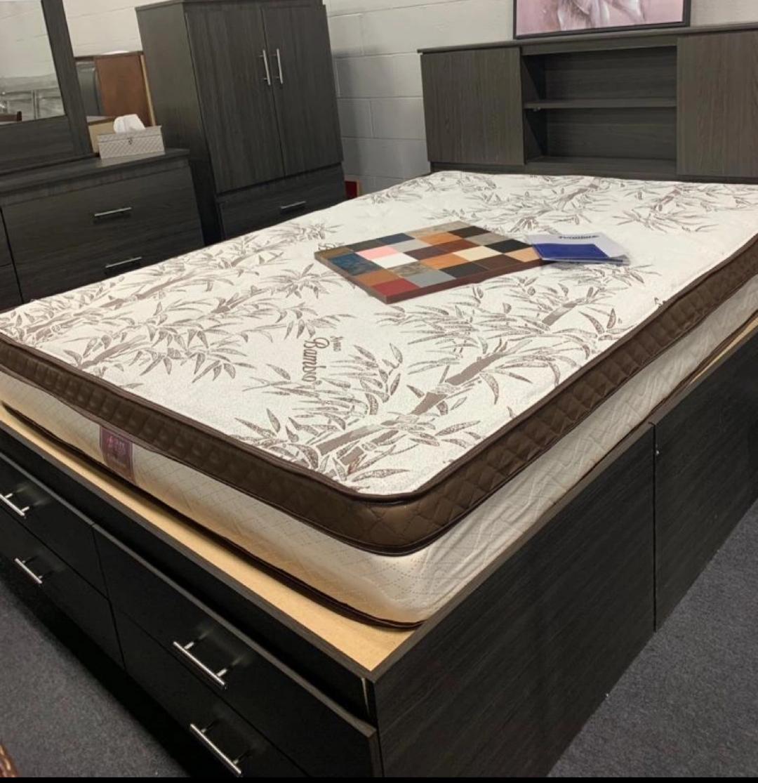 Queen storage bed with headboard - photo 2