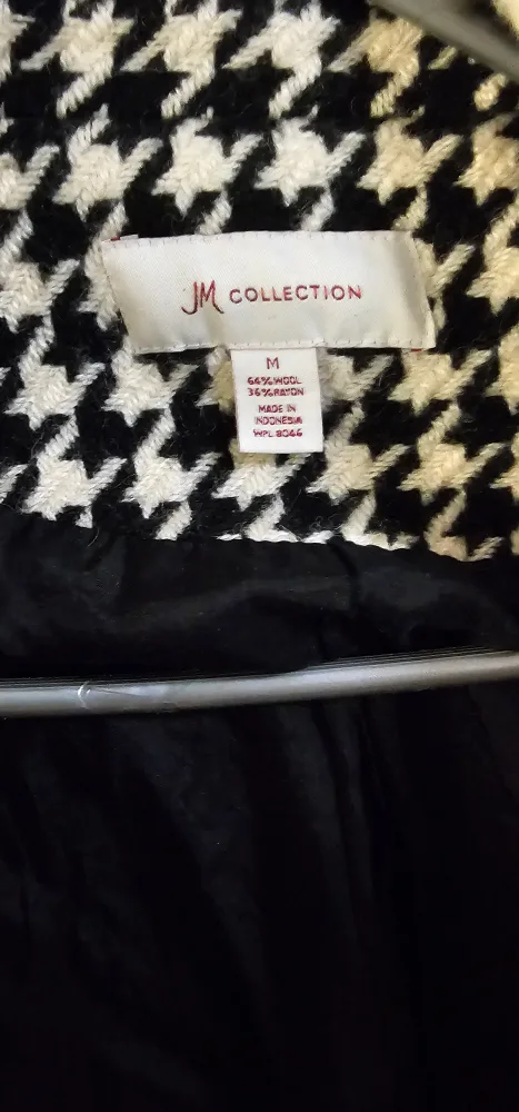 JM Collection Women's Houndstooth Coat Size M image indicator(2)