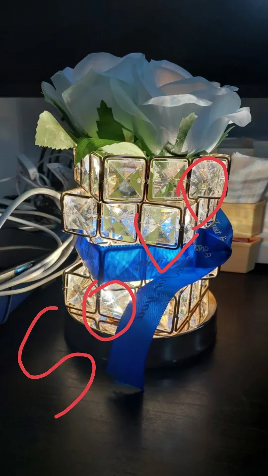 BNIB USB Plug-In LED Table Lamp with Color Changing Light, Rose image indicator(8)