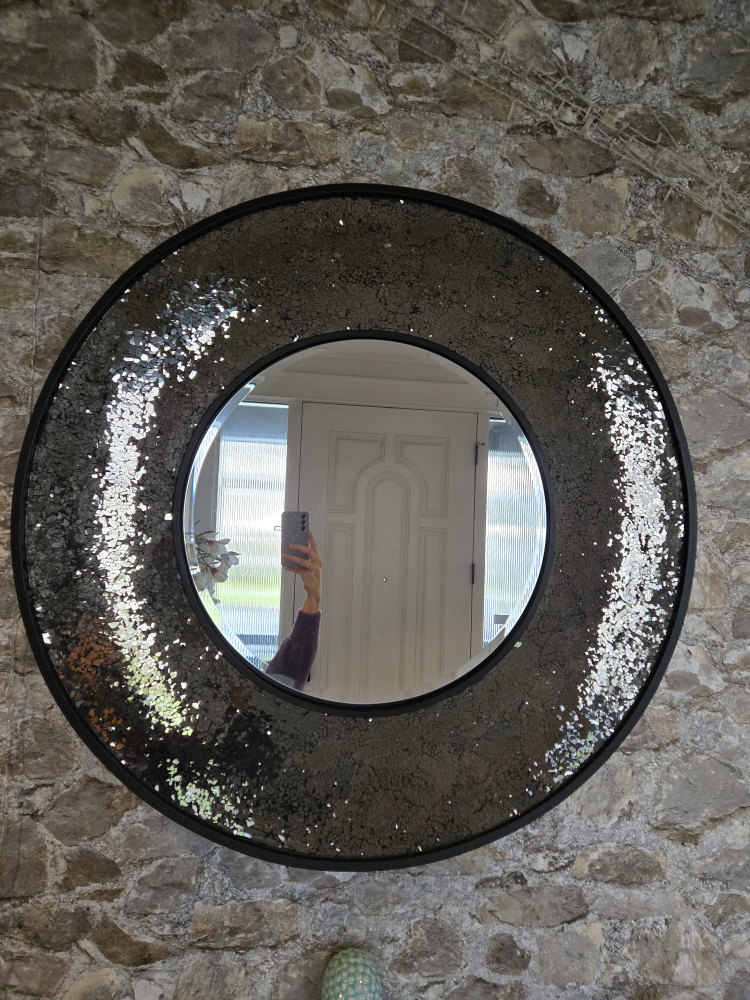 Large Round Mosaic Mirror