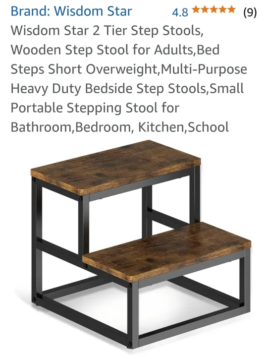 Wisdom Star 2-TIER STEP STOOL - Rustic Brown image indicator(3)