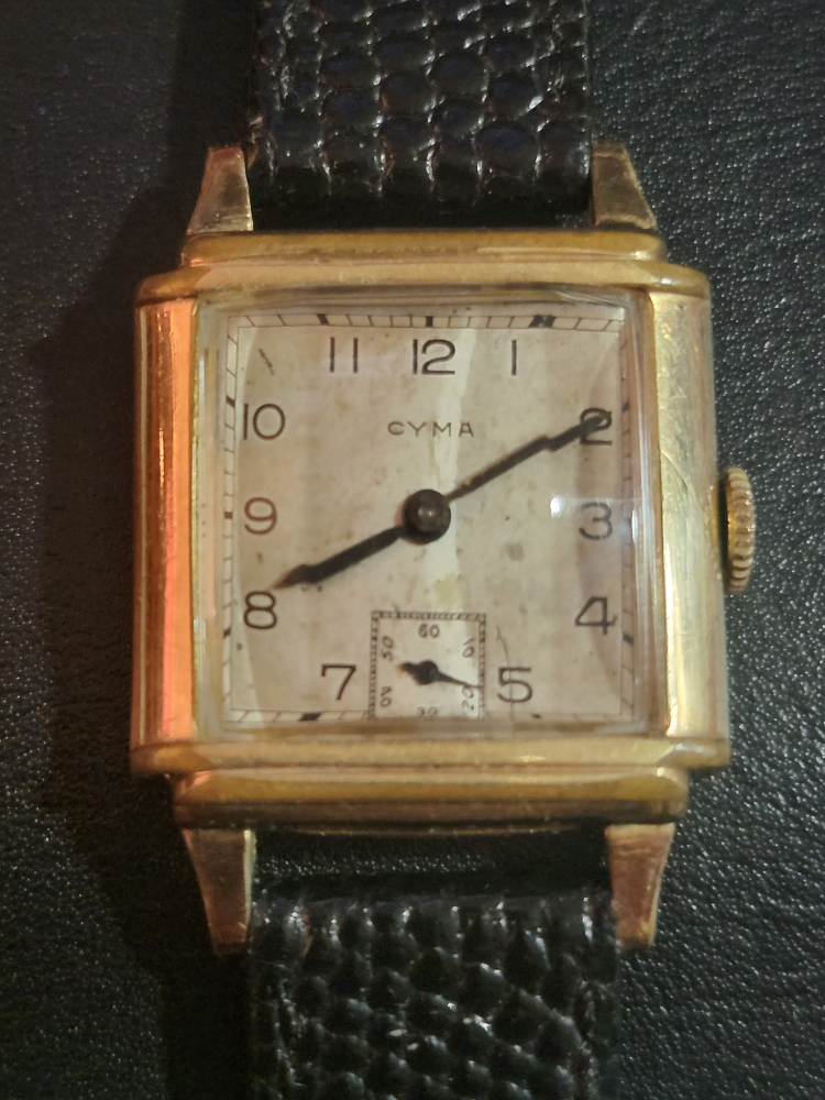 Vintage CYMA Gold-Tone Square Wristwatch