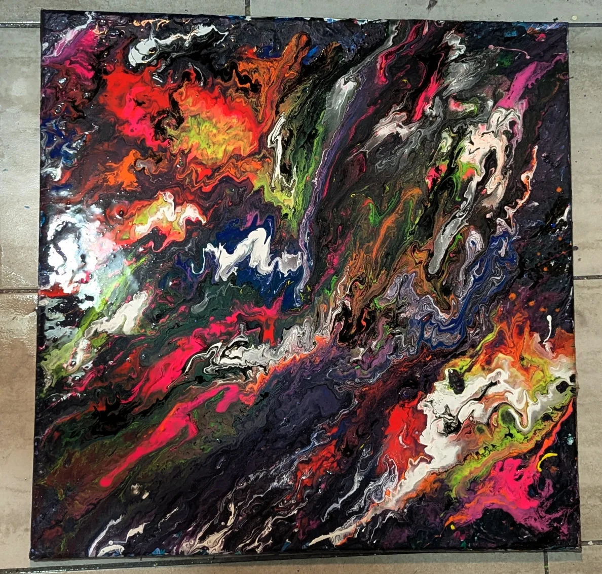 Fluid Acrylic Pour Painting on Canvas thumbnail