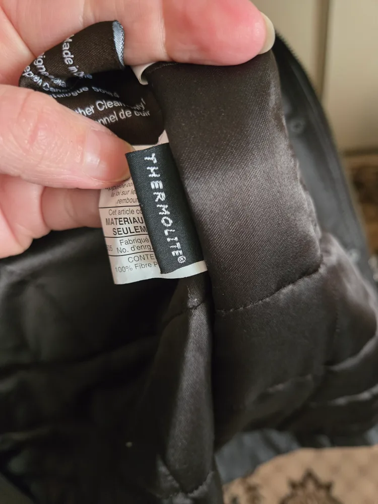 Women's Brown Leather winter coat with Faux Fur Hood image indicator(8)