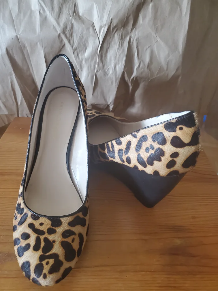 Franco Sarto Leopard Print Wedge Heels thumbnail