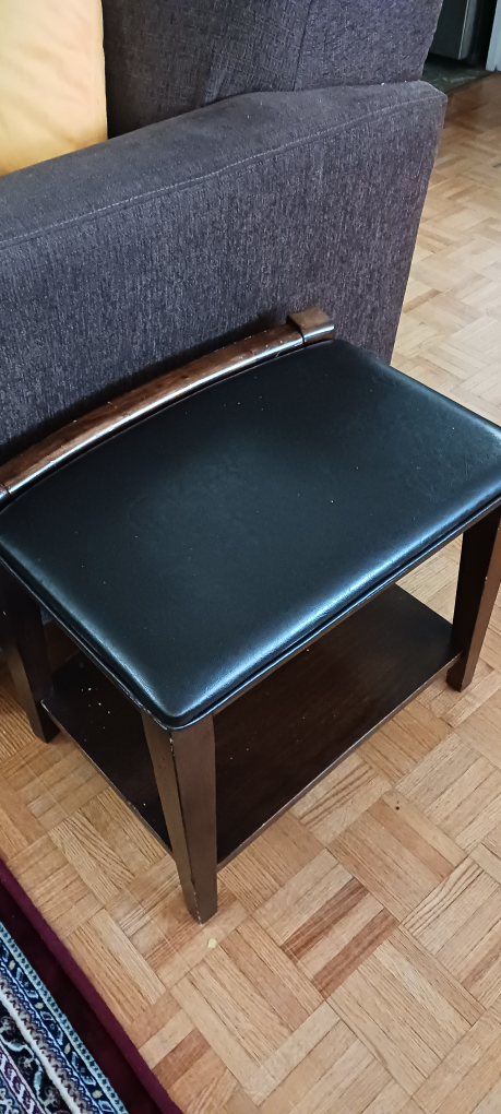 Black Leatherette side tables $30 each - photo 2