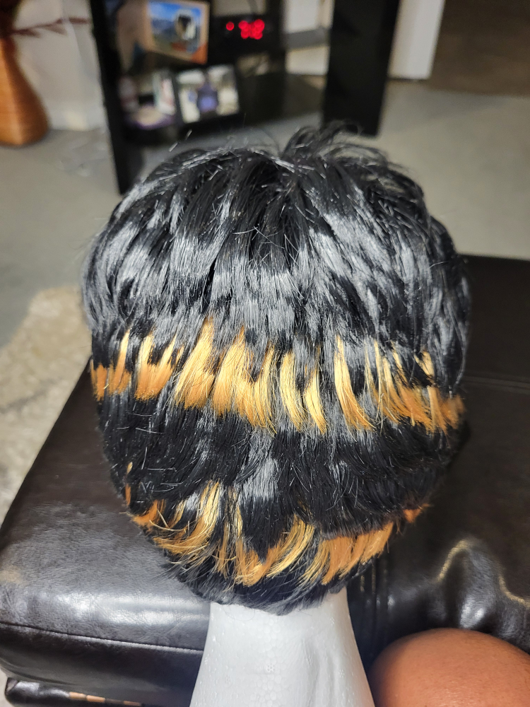 Black and Gold pixie cut wig - photo 2
