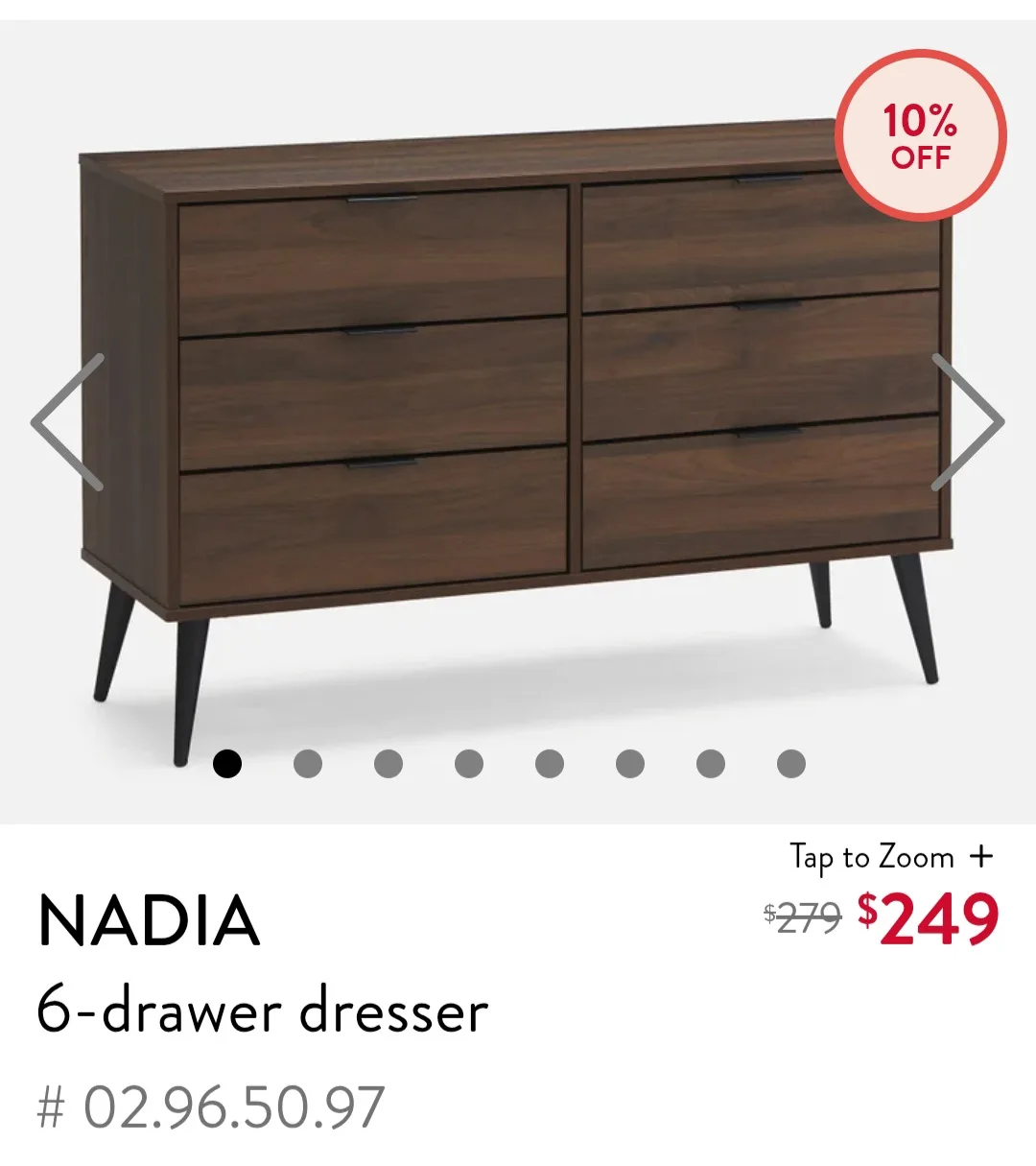 6-Drawer Dresser Structube Dark Walnut image indicator(3)