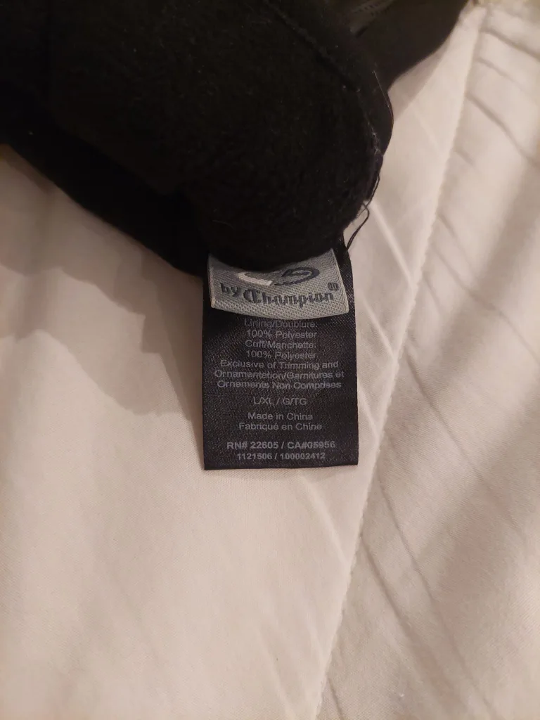 Champion Men's XL Black Fleece Gloves image indicator(3)