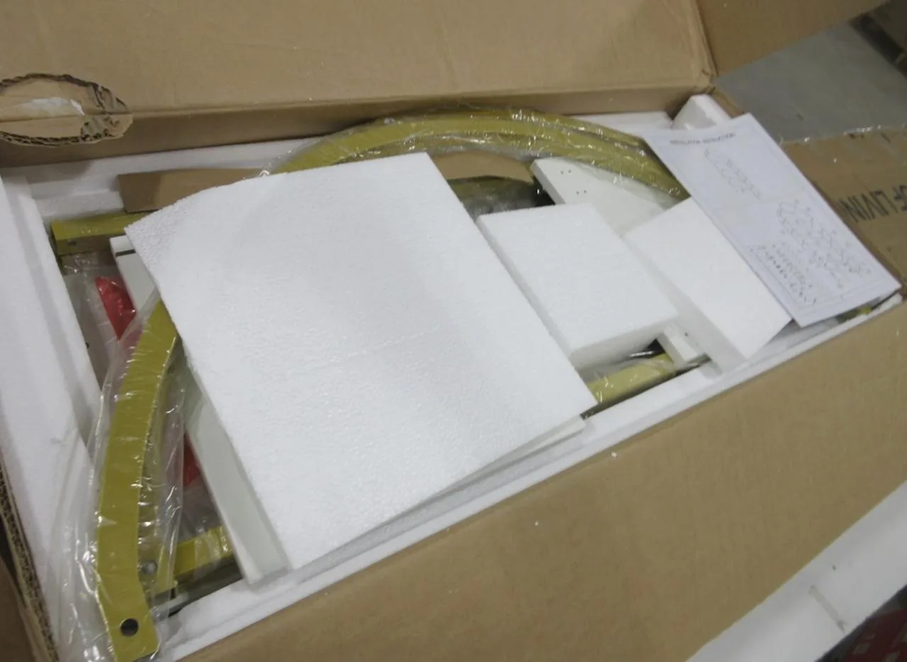 Gold Metal and White Wooden Arch Bookcase with Cabinets image indicator(5)