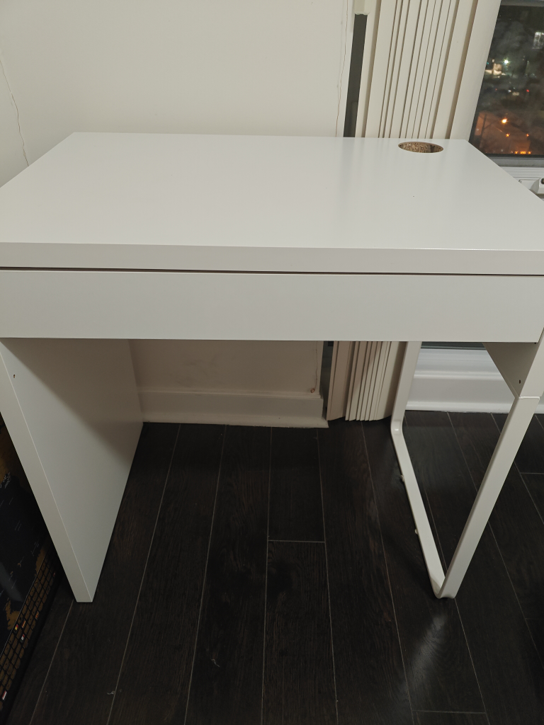 White IKEA Desk with Drawer