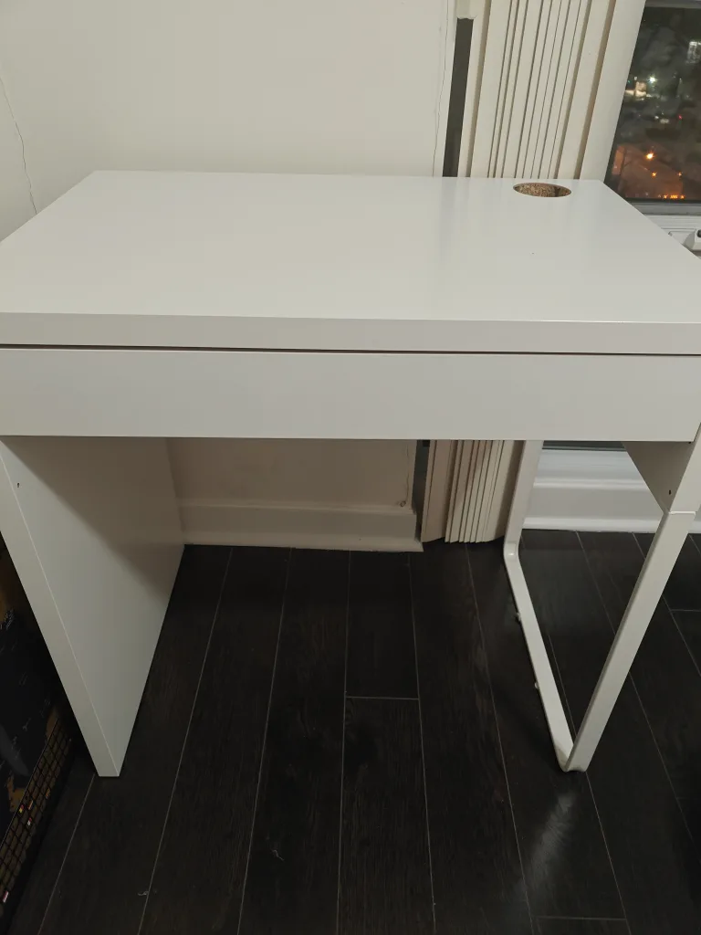White IKEA Desk with Drawer thumbnail