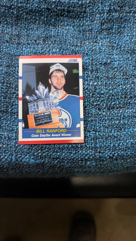 💚👀-WOW- 1990 Score Bill Ranford Hockey Card #358 image indicator(4)