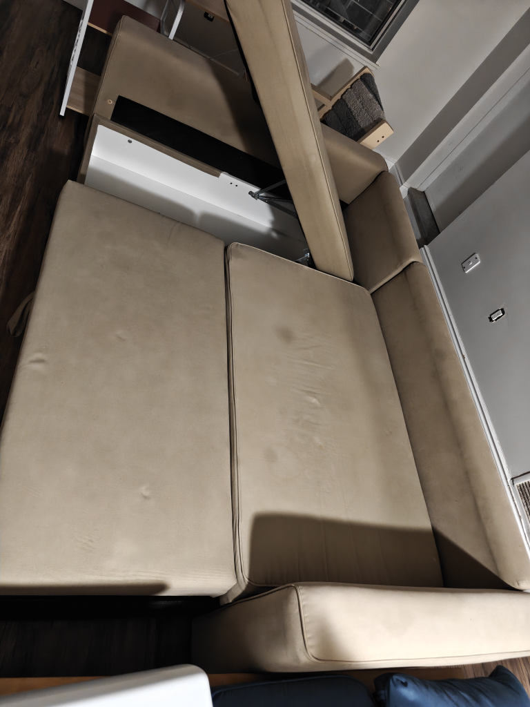 Beige Sectional Sofa Bed with Storage - photo 3