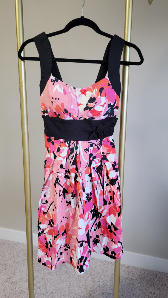 Pink and Black Floral Summer Dress - photo 4