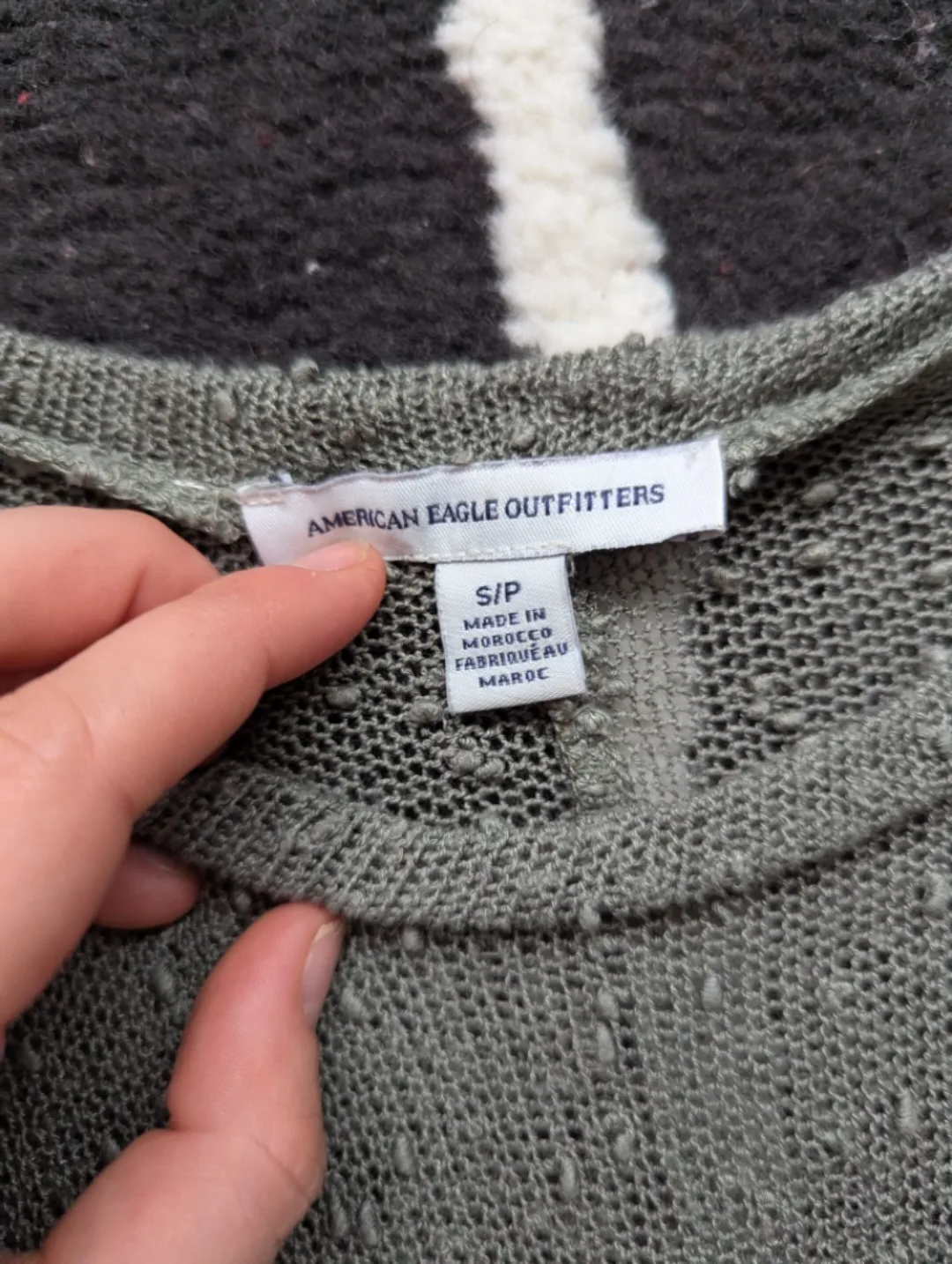 American Eagle Outfitters Olive Green Lace Trim Sweater Size S/P image indicator(2)