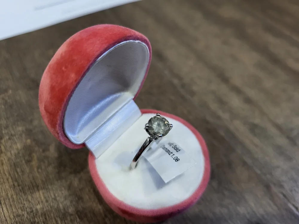 14K White Gold Natural Diamond Ring, 1.08 Carat image indicator(2)