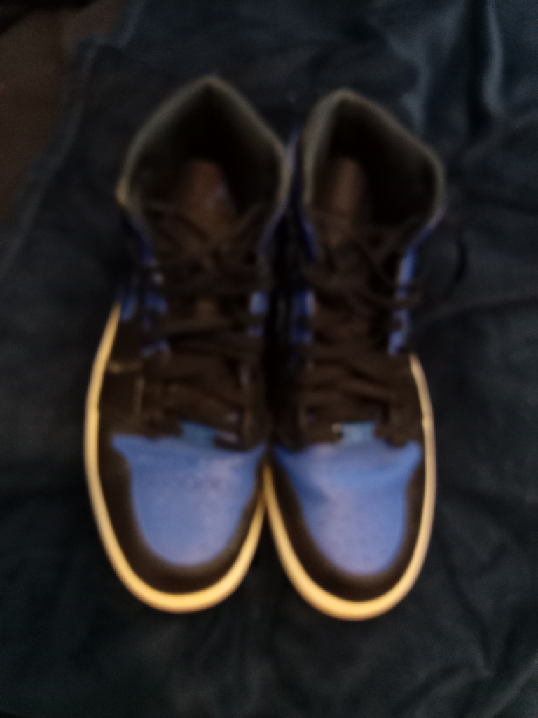 Nike Air Jordan 1 Mid Blue and Black Sneakers - photo 2