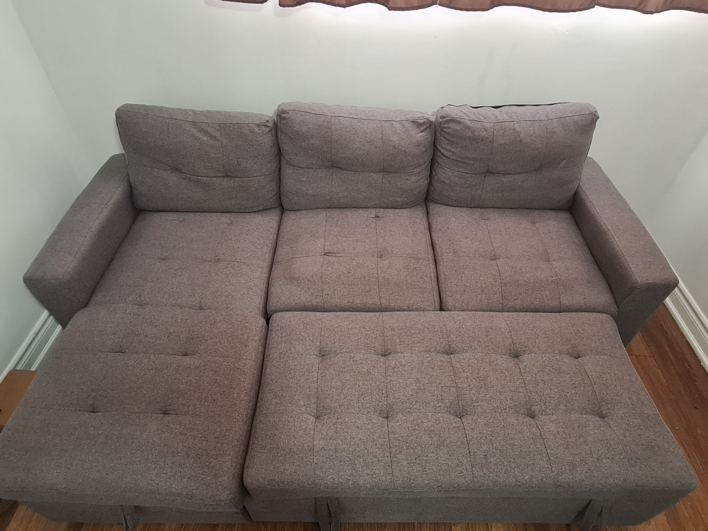 Grey Sectional Sofa with Storage Ottoman - photo 3