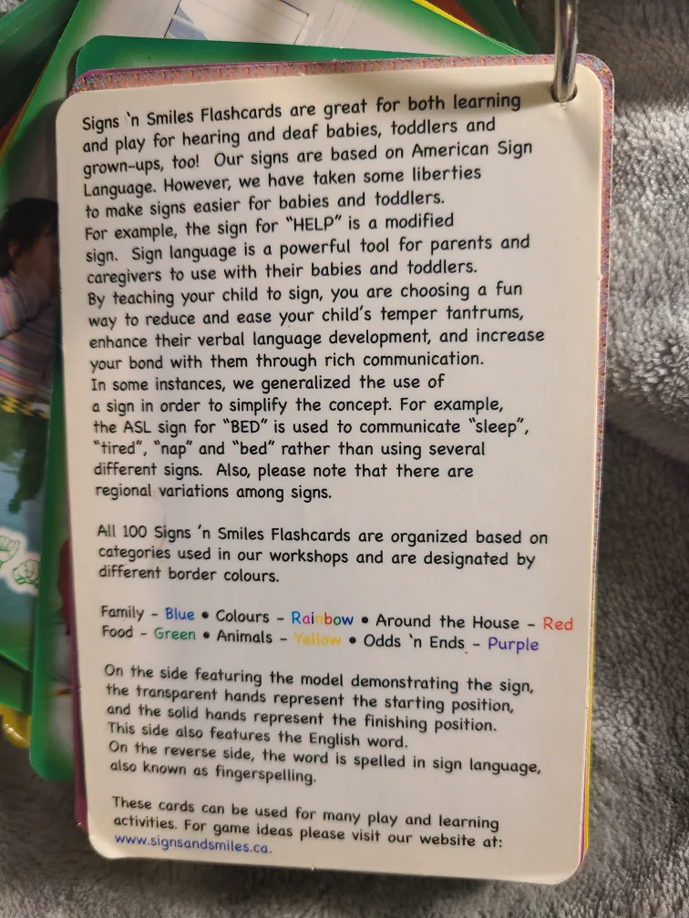 Signs 'n Smiles Flashcards - 100 Sign Language Cards image indicator(2)