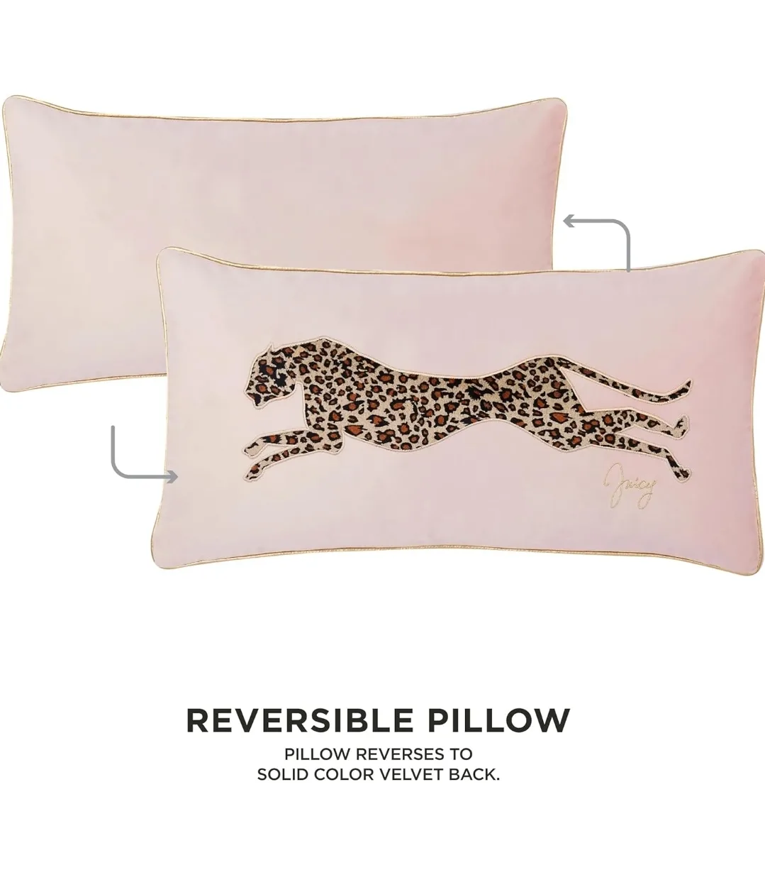 Juicy Couture Premium Reversible Throw Pillow 14"x24"  Velvet image indicator(5)