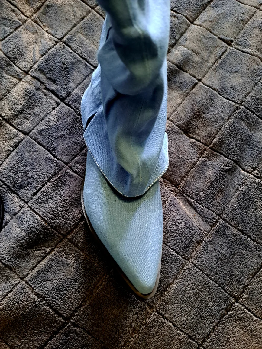 Ladies Blue Jeans Stylish Boots Size: 8 image indicator(3)