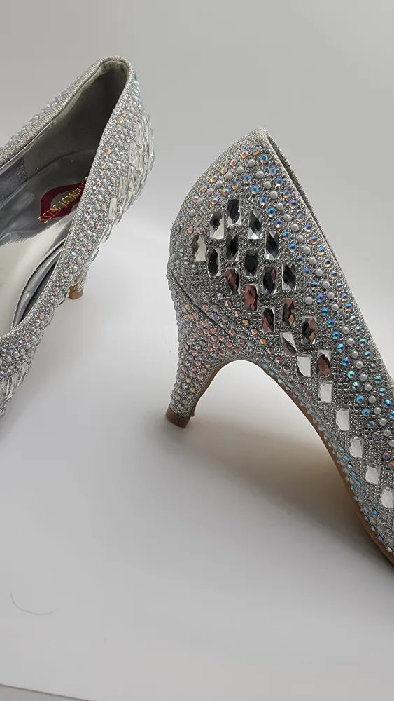 Womens Rhinestone Sequin Heels by French Kiss, Size 9 image indicator(3)