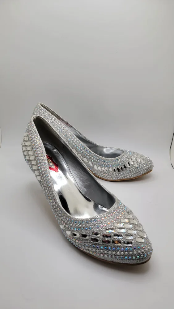 Womens Rhinestone Sequin Heels by French Kiss, Size 9 image indicator(6)