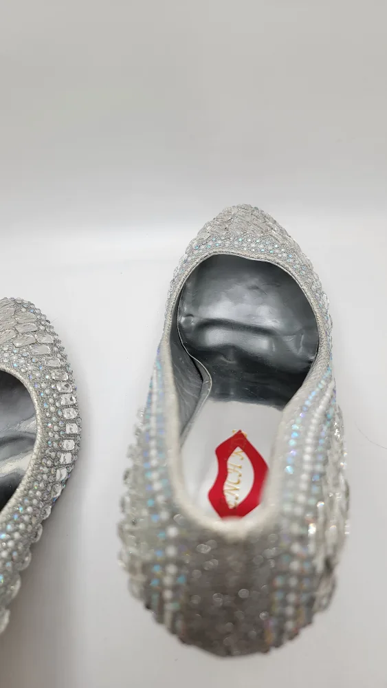 Womens Rhinestone Sequin Heels by French Kiss, Size 9 image indicator(9)