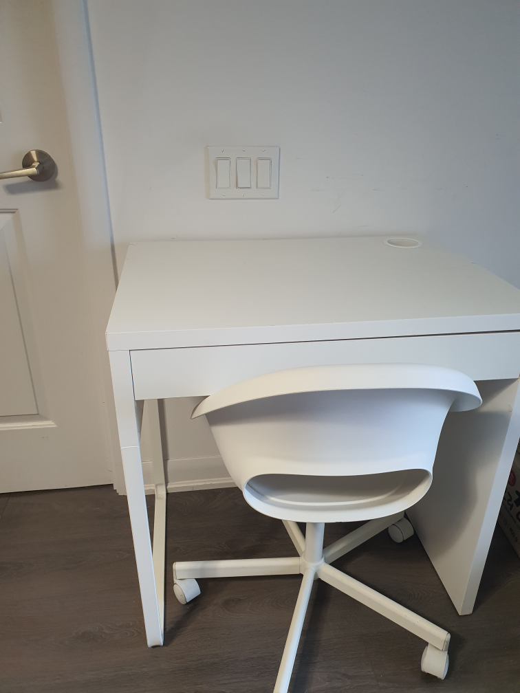 White Desk and Chair Set