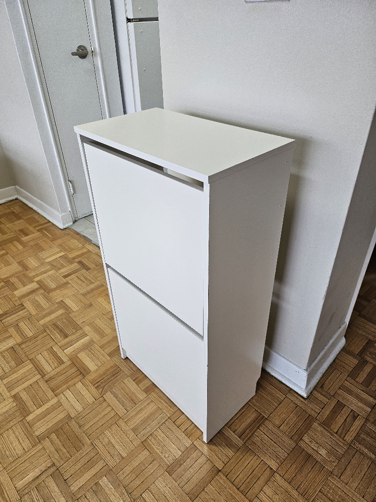 IKEA BISSA Shoe cabinet with 2 compartments, white - photo 4