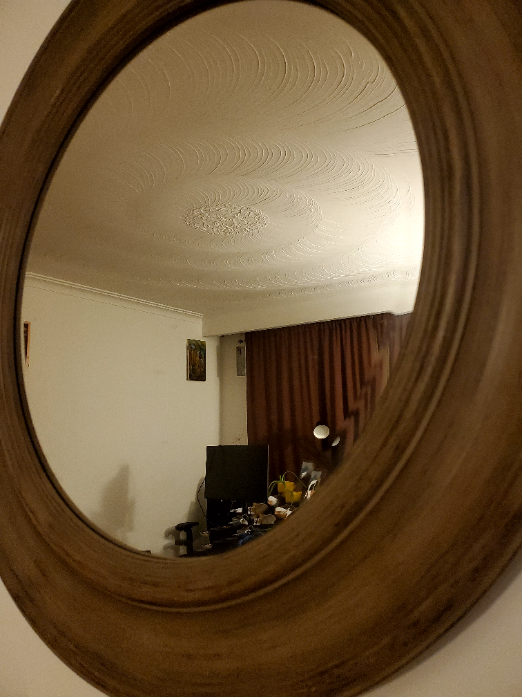 Medium size Elegant Wall Mirror with Faux Wood Frame - photo 2