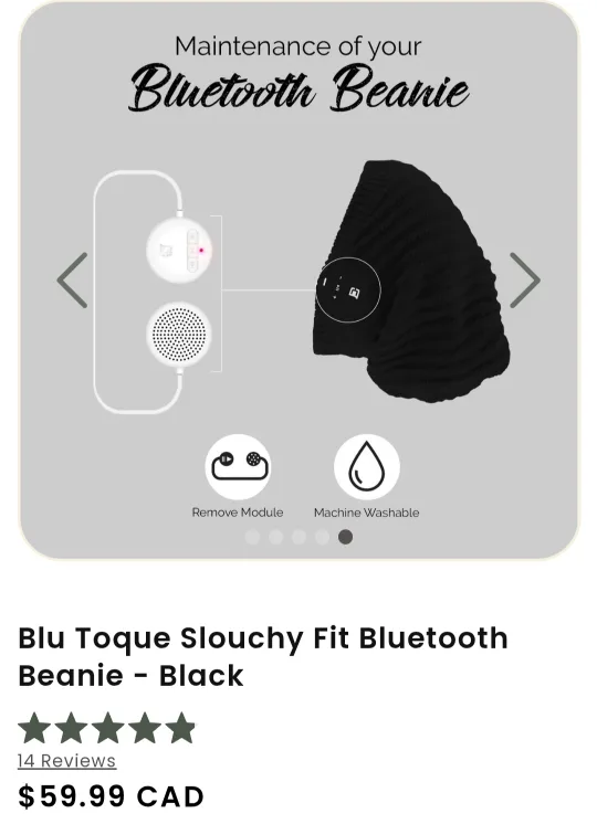Brand New Black Bluetooth Beanie image indicator(5)