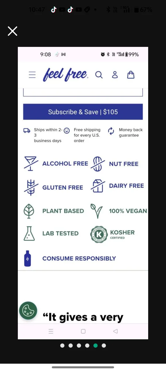 Feel Free Classic Kava & Kratom Tonic - 9 Bottles image indicator(5)