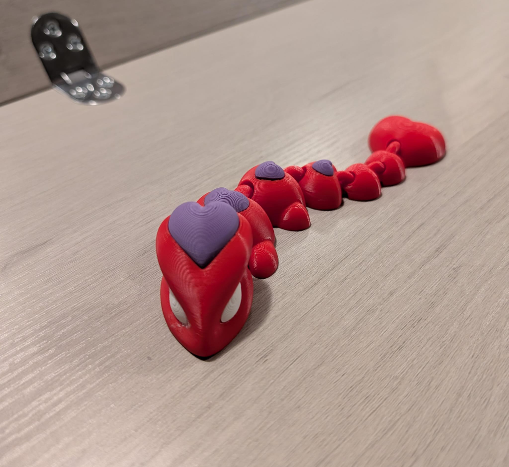 3D Printed Red and Purple Heart Dragon - photo 2
