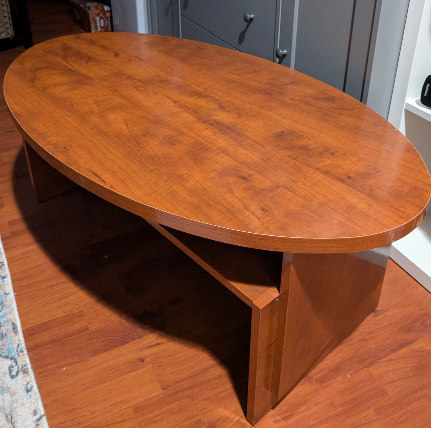 Oval Cherry Wood Coffee Table #Freecycle