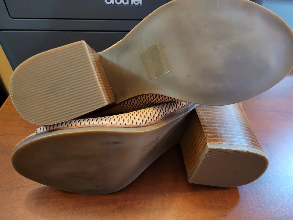 ALDO Women's Tan Leather Open-Toe Booties, Size US 8.5 image indicator(5)