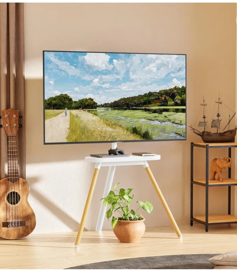 TV Stand with Wooden Legs