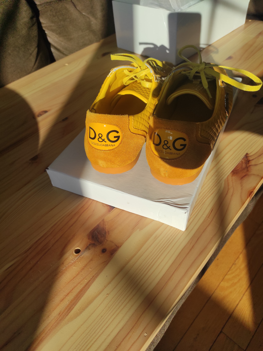 Dolce & Gabbana Yellow Leather Sneakers - photo 2